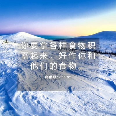 Picture 05 - 创 世 纪 6:21 CUVS - 你 要 拿 各 样 食 物 积 蓄 起 来 ， - Bible Verse Picture