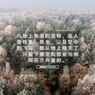 Picture 05 - 创 世 纪 7:23 CUVS - 凡 地 上 各 类 的 活 物 ， 连 人 带 - Bible Verse Picture