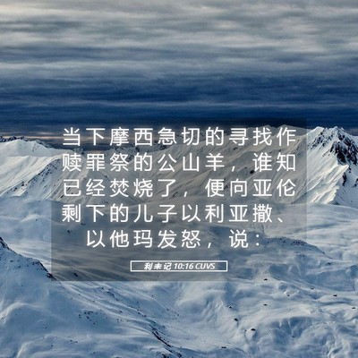 Picture 05 - 利 未 记 10:16 CUVS - 当 下 摩 西 急 切 的 寻 找 作 赎 罪 - Bible Verse Picture