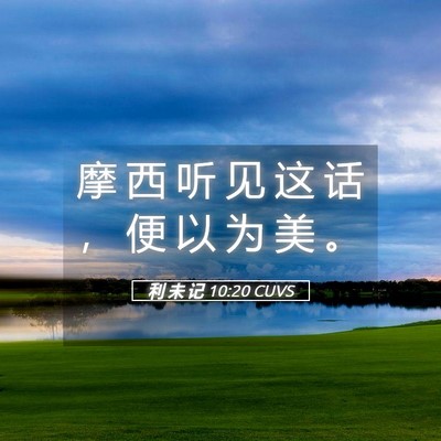 Picture 05 - 利 未 记 10:20 CUVS - 摩 西 听 见 这 话 ， 便 以 为 美 - Bible Verse Picture