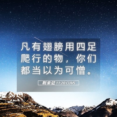 Picture 05 - 利 未 记 11:20 CUVS - 凡 有 翅 膀 用 四 足 爬 行 的 物 ， - Bible Verse Picture