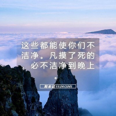 Picture 05 - 利 未 记 11:24 CUVS - 这 些 都 能 使 你 们 不 洁 净 。 凡 - Bible Verse Picture