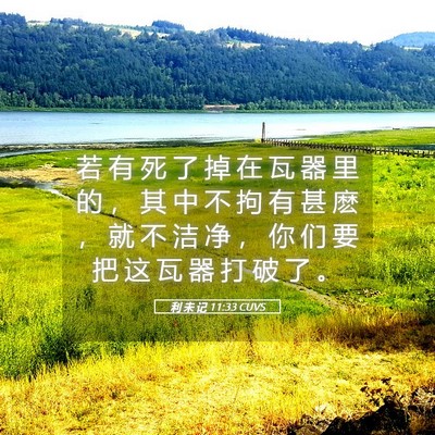 Picture 05 - 利 未 记 11:33 CUVS - 若 有 死 了 掉 在 瓦 器 里 的 ， 其 - Bible Verse Picture