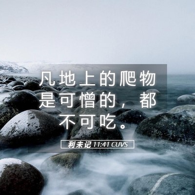 Picture 05 - 利 未 记 11:41 CUVS - 凡 地 上 的 爬 物 是 可 憎 的 ， 都 - Bible Verse Picture