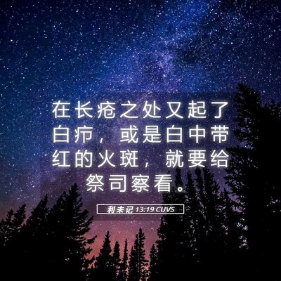 Picture 05 - 利 未 记 13:19 CUVS - 在 长 疮 之 处 又 起 了 白 疖 ， 或 - Bible Verse Picture