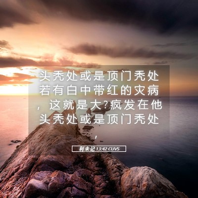 Picture 05 - 利 未 记 13:42 CUVS - 头 秃 处 或 是 顶 门 秃 处 若 有 白 - Bible Verse Picture