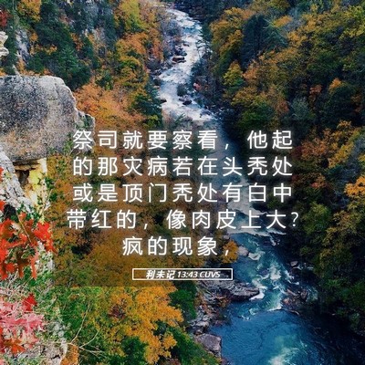 Picture 05 - 利 未 记 13:43 CUVS - 祭 司 就 要 察 看 ， 他 起 的 那 灾 - Bible Verse Picture
