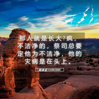 Picture 05 - 利 未 记 13:44 CUVS - 那 人 就 是 长 大 ? 疯 ， 不 洁 净 的 - Bible Verse Picture