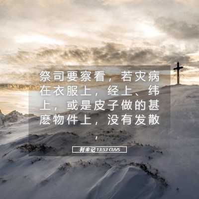 Picture 05 - 利 未 记 13:53 CUVS - 祭 司 要 察 看 ， 若 灾 病 在 衣 服 - Bible Verse Picture
