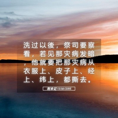 Picture 05 - 利 未 记 13:56 CUVS - 洗 过 以 後 ， 祭 司 要 察 看 ， 若 - Bible Verse Picture