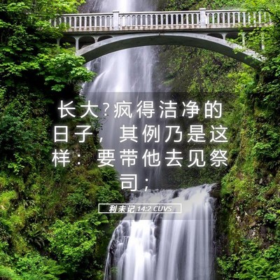 Picture 05 - 利 未 记 14:2 CUVS - 长 大 ? 疯 得 洁 净 的 日 子 ， 其 例 - Bible Verse Picture