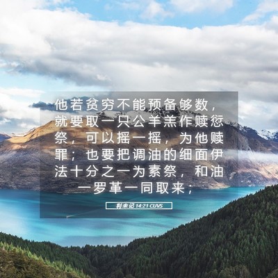 Picture 05 - 利 未 记 14:21 CUVS - 他 若 贫 穷 不 能 预 备 够 数 ， 就 - Bible Verse Picture