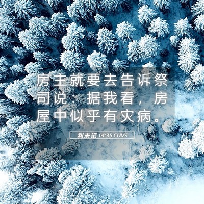 Picture 05 - 利 未 记 14:35 CUVS - 房 主 就 要 去 告 诉 祭 司 说 ： 据 - Bible Verse Picture