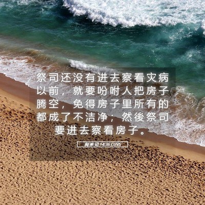 Picture 05 - 利 未 记 14:36 CUVS - 祭 司 还 没 有 进 去 察 看 灾 病 以 - Bible Verse Picture