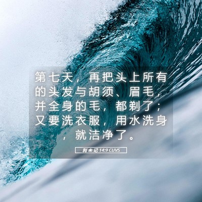 Picture 05 - 利 未 记 14:9 CUVS - 第 七 天 ， 再 把 头 上 所 有 的 头 - Bible Verse Picture