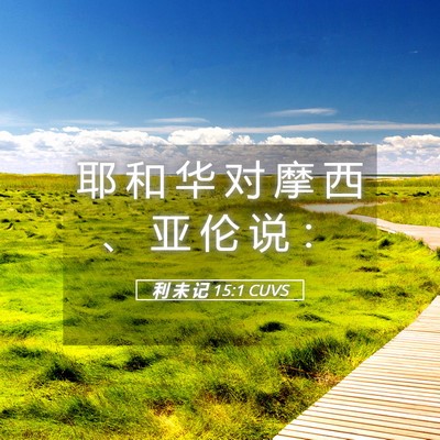 Picture 05 - 利 未 记 15:1 CUVS - 耶 和 华 对 摩 西 、 亚 伦 说 - Bible Verse Picture