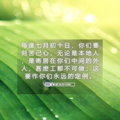Picture 05 - 利 未 记 16:29 CUVS - 每 逢 七 月 初 十 日 ， 你 们 要 刻 - Bible Verse Picture