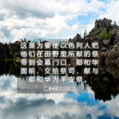 Picture 05 - 利 未 记 17:5 CUVS - 这 是 为 要 使 以 色 列 人 把 他 们 - Bible Verse Picture