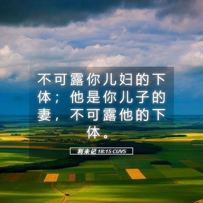 Picture 05 - 利 未 记 18:15 CUVS - 不 可 露 你 儿 妇 的 下 体 ； 他 是 - Bible Verse Picture