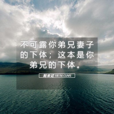 Picture 05 - 利 未 记 18:16 CUVS - 不 可 露 你 弟 兄 妻 子 的 下 体 ； - Bible Verse Picture