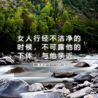 Picture 05 - 利 未 记 18:19 CUVS - 女 人 行 经 不 洁 净 的 时 候 ， 不 - Bible Verse Picture