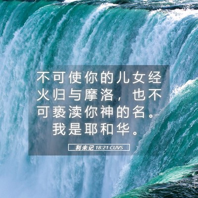 Picture 05 - 利 未 记 18:21 CUVS - 不 可 使 你 的 儿 女 经 火 归 与 摩 - Bible Verse Picture