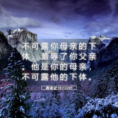 Picture 05 - 利 未 记 18:7 CUVS - 不 可 露 你 母 亲 的 下 体 ， 羞 辱 - Bible Verse Picture