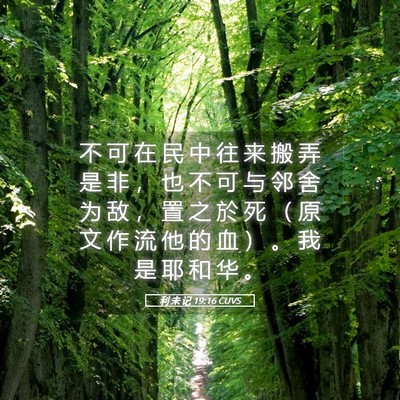 Picture 05 - 利 未 记 19:16 CUVS - 不 可 在 民 中 往 来 搬 弄 是 非 ， - Bible Verse Picture