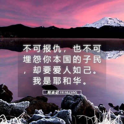 Picture 05 - 利 未 记 19:18 CUVS - 不 可 报 仇 ， 也 不 可 埋 怨 你 本 - Bible Verse Picture