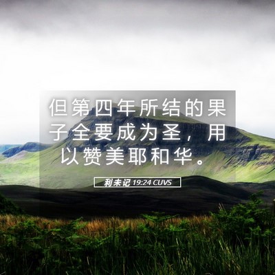 Picture 05 - 利 未 记 19:24 CUVS - 但 第 四 年 所 结 的 果 子 全 要 成 - Bible Verse Picture