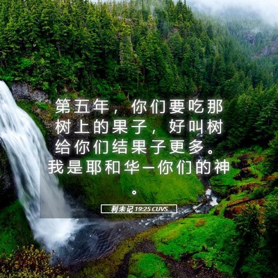 Picture 05 - 利 未 记 19:25 CUVS - 第 五 年 ， 你 们 要 吃 那 树 上 的 - Bible Verse Picture