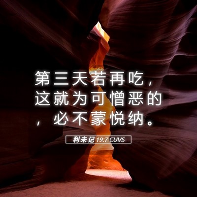Picture 05 - 利 未 记 19:7 CUVS - 第 三 天 若 再 吃 ， 这 就 为 可 憎 - Bible Verse Picture