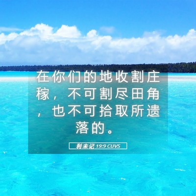 Picture 05 - 利 未 记 19:9 CUVS - 在 你 们 的 地 收 割 庄 稼 ， 不 可 - Bible Verse Picture