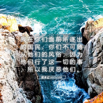 Picture 05 - 利 未 记 20:23 CUVS - 我 在 你 们 面 前 所 逐 出 的 国 民 - Bible Verse Picture