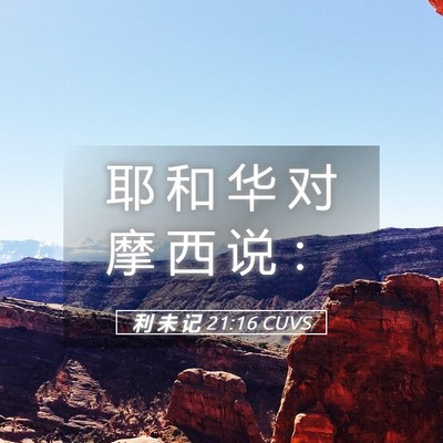 Picture 05 - 利 未 记 21:16 CUVS - 耶 和 华 对 摩 西 说 - Bible Verse Picture