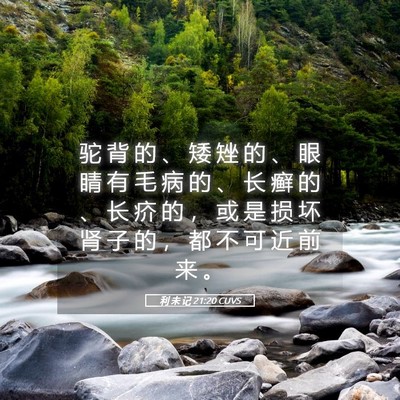 Picture 05 - 利 未 记 21:20 CUVS - 驼 背 的 、 矮 矬 的 、 眼 睛 有 毛 - Bible Verse Picture