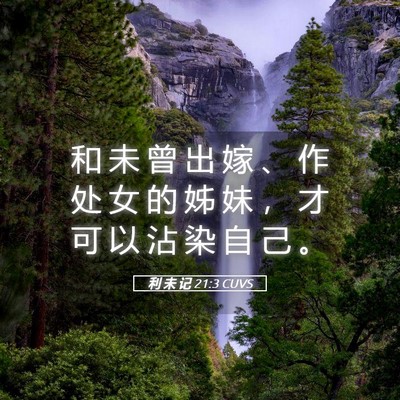 Picture 05 - 利 未 记 21:3 CUVS - 和 未 曾 出 嫁 、 作 处 女 的 姊 妹 - Bible Verse Picture