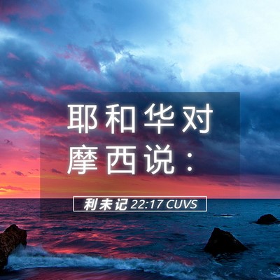 Picture 05 - 利 未 记 22:17 CUVS - 耶 和 华 对 摩 西 说 - Bible Verse Picture