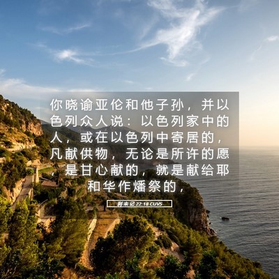 Picture 05 - 利 未 记 22:18 CUVS - 你 晓 谕 亚 伦 和 他 子 孙 ， 并 以 - Bible Verse Picture