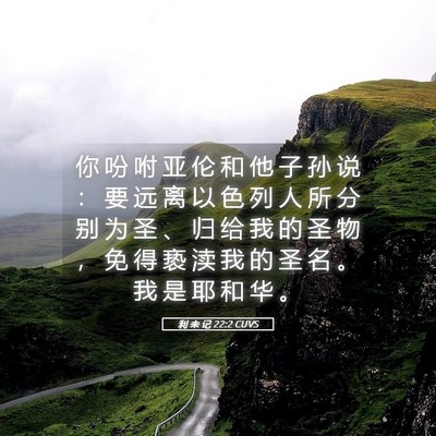 Picture 05 - 利 未 记 22:2 CUVS - 你 吩 咐 亚 伦 和 他 子 孙 说 ： 要 - Bible Verse Picture