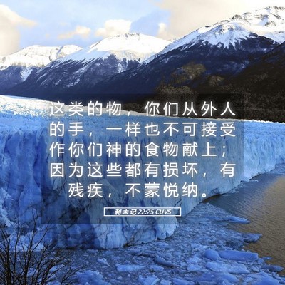 Picture 05 - 利 未 记 22:25 CUVS - 这 类 的 物 ， 你 们 从 外 人 的 手 - Bible Verse Picture