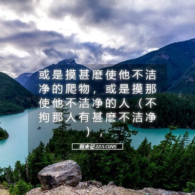 Picture 05 - 利 未 记 22:5 CUVS - 或 是 摸 甚 麽 使 他 不 洁 净 的 爬 - Bible Verse Picture