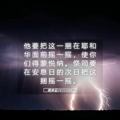 Picture 05 - 利 未 记 23:11 CUVS - 他 要 把 这 一 捆 在 耶 和 华 面 前 - Bible Verse Picture