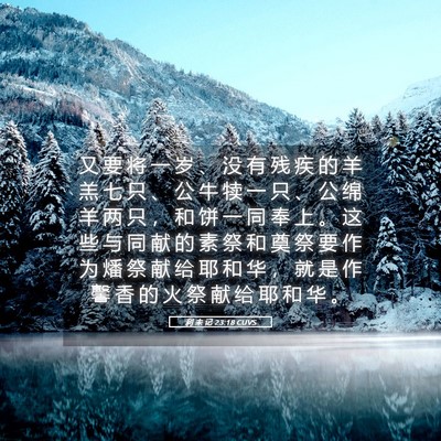 Picture 05 - 利 未 记 23:18 CUVS - 又 要 将 一 岁 、 没 有 残 疾 的 羊 - Bible Verse Picture