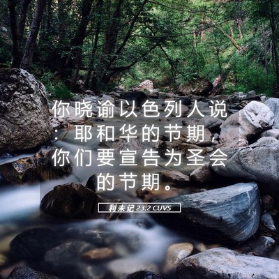 Picture 05 - 利 未 记 23:2 CUVS - 你 晓 谕 以 色 列 人 说 ： 耶 和 华 - Bible Verse Picture