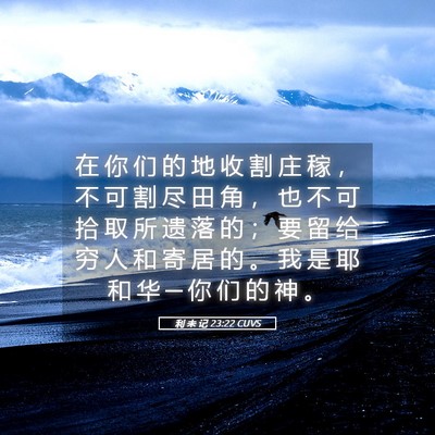Picture 05 - 利 未 记 23:22 CUVS - 在 你 们 的 地 收 割 庄 稼 ， 不 可 - Bible Verse Picture