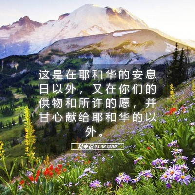 Picture 05 - 利 未 记 23:38 CUVS - 这 是 在 耶 和 华 的 安 息 日 以 外 - Bible Verse Picture