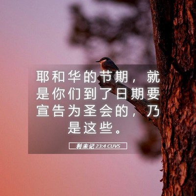 Picture 05 - 利 未 记 23:4 CUVS - 耶 和 华 的 节 期 ， 就 是 你 们 到 - Bible Verse Picture