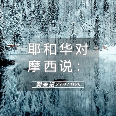 Picture 05 - 利 未 记 23:9 CUVS - 耶 和 华 对 摩 西 说 - Bible Verse Picture