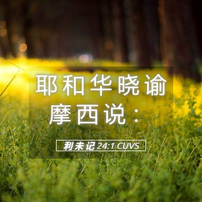 Picture 05 - 利 未 记 24:1 CUVS - 耶 和 华 晓 谕 摩 西 说 - Bible Verse Picture